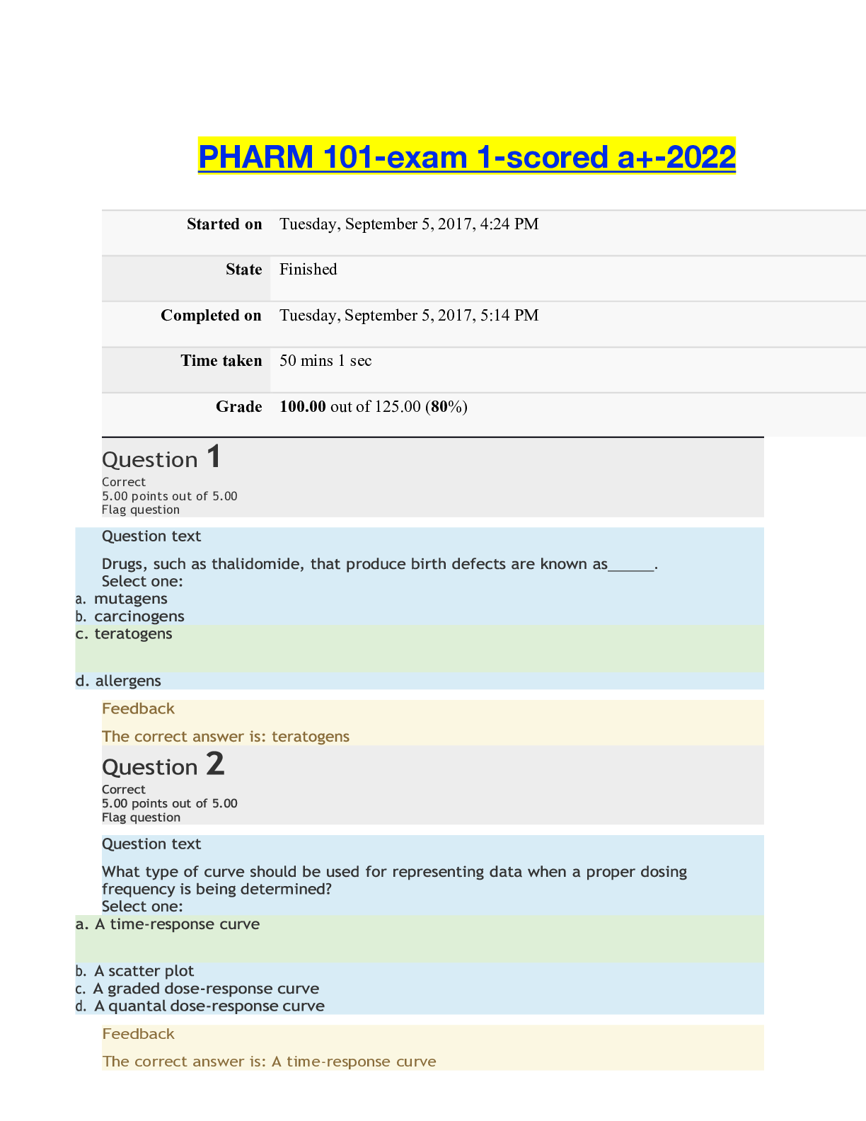 Preview of PHARM 101-exam 1-scored a+-2022